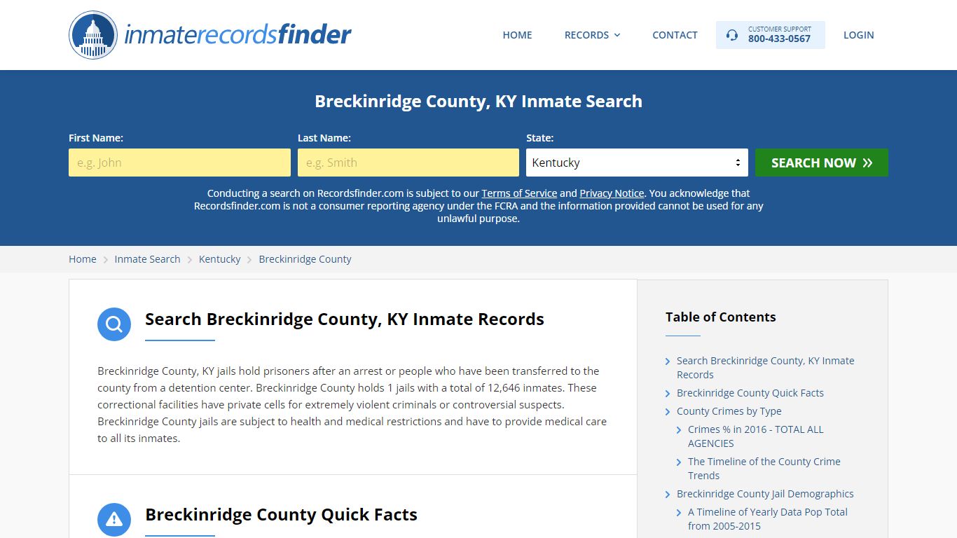 Breckinridge County, KY Inmate Lookup & Jail Records Online