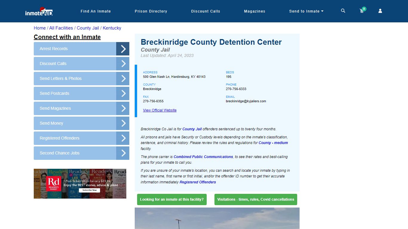 Breckinridge County Detention Center - Inmate Locator - Hardinsburg, KY